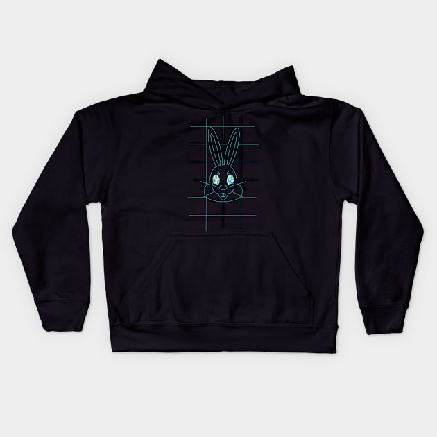 GRID DRAWING of a easter bunny Kids Hoodie by Namwuob